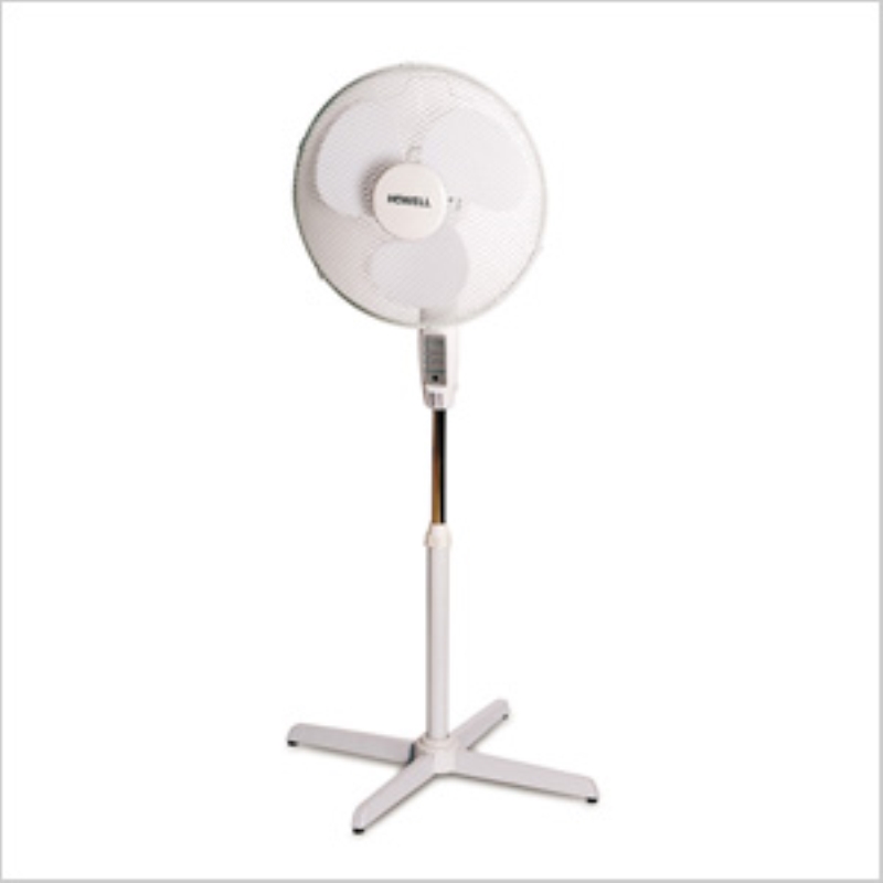 TECNOSHOP Ventilatore a piantana Howell 40 cm con timer + telecomando bianco